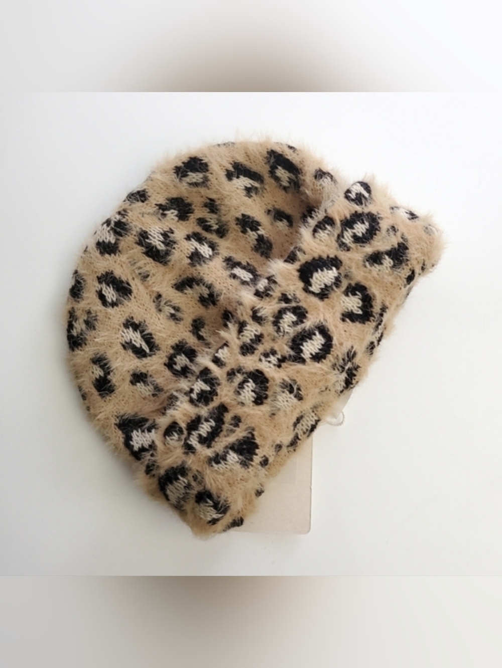 Eyelash Leopard Print Beanie - "Skully"